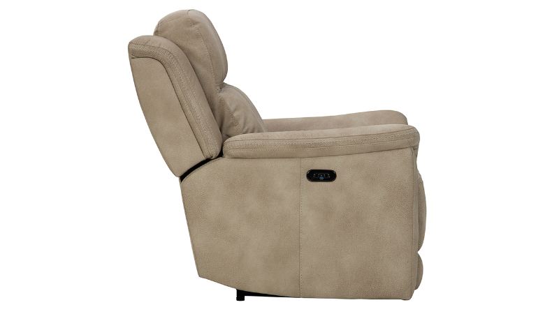 Side View of the Next-Gen DuraPella Power Recliner in Tan by Ashley Furniture | Home Furniture Plus Bedding