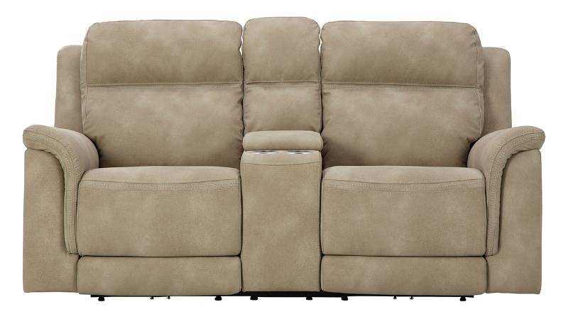 Front Facing View of the Next-Gen DuraPella Power Reclining Loveseat in Tan by Ashley Furniture | Home Furniture Plus Bedding