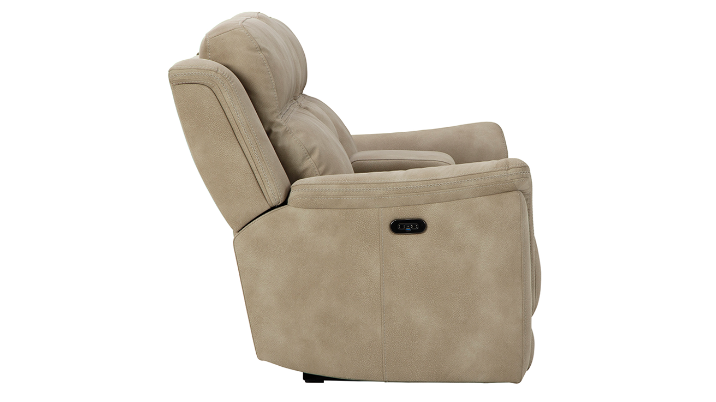 Side View of the Next-Gen DuraPella Power Reclining Loveseat in Tan by Ashley Furniture | Home Furniture Plus Bedding