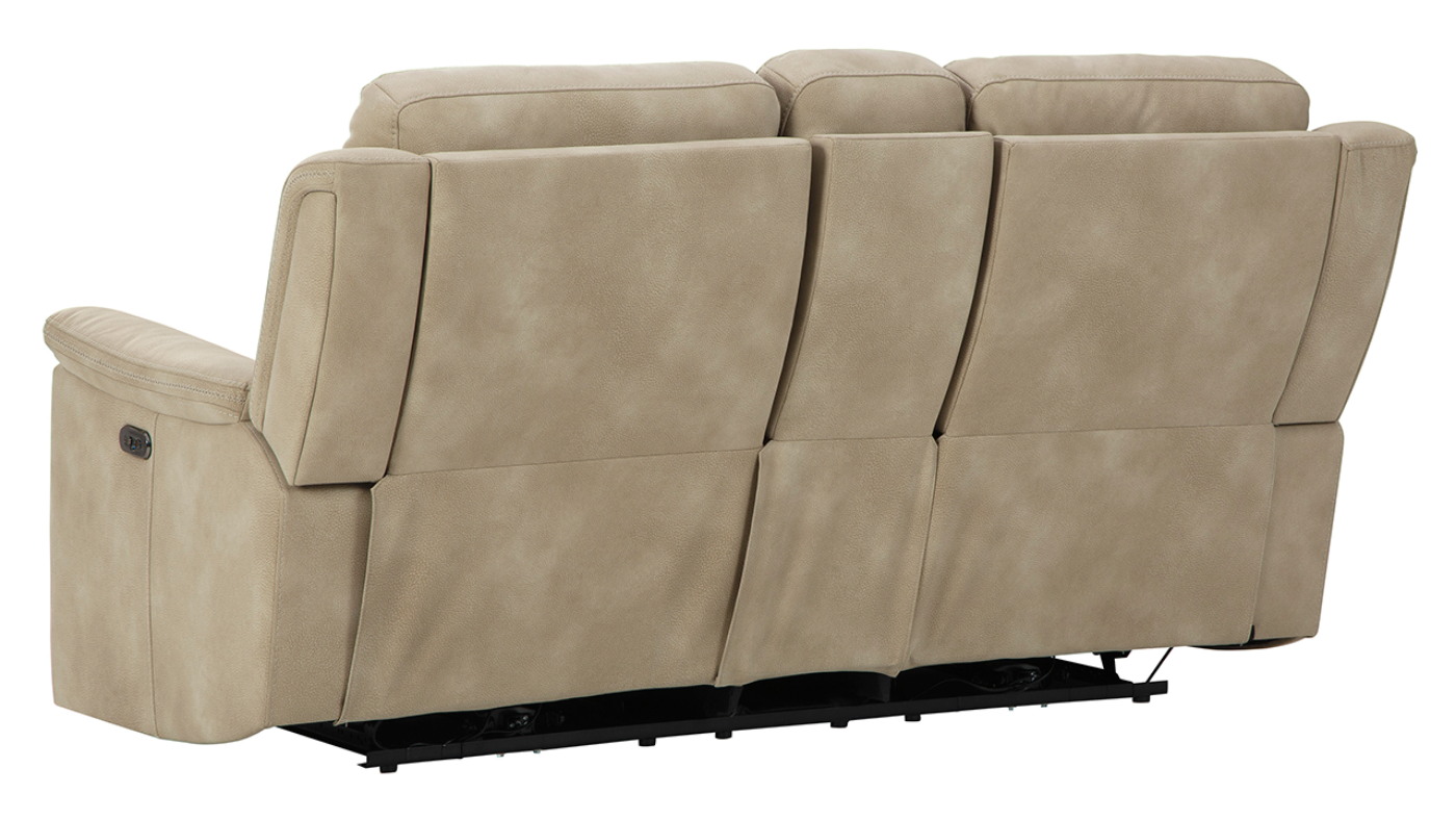 Rear View of the Next-Gen DuraPella Power Reclining Loveseat in Tan by Ashley Furniture | Home Furniture Plus Bedding