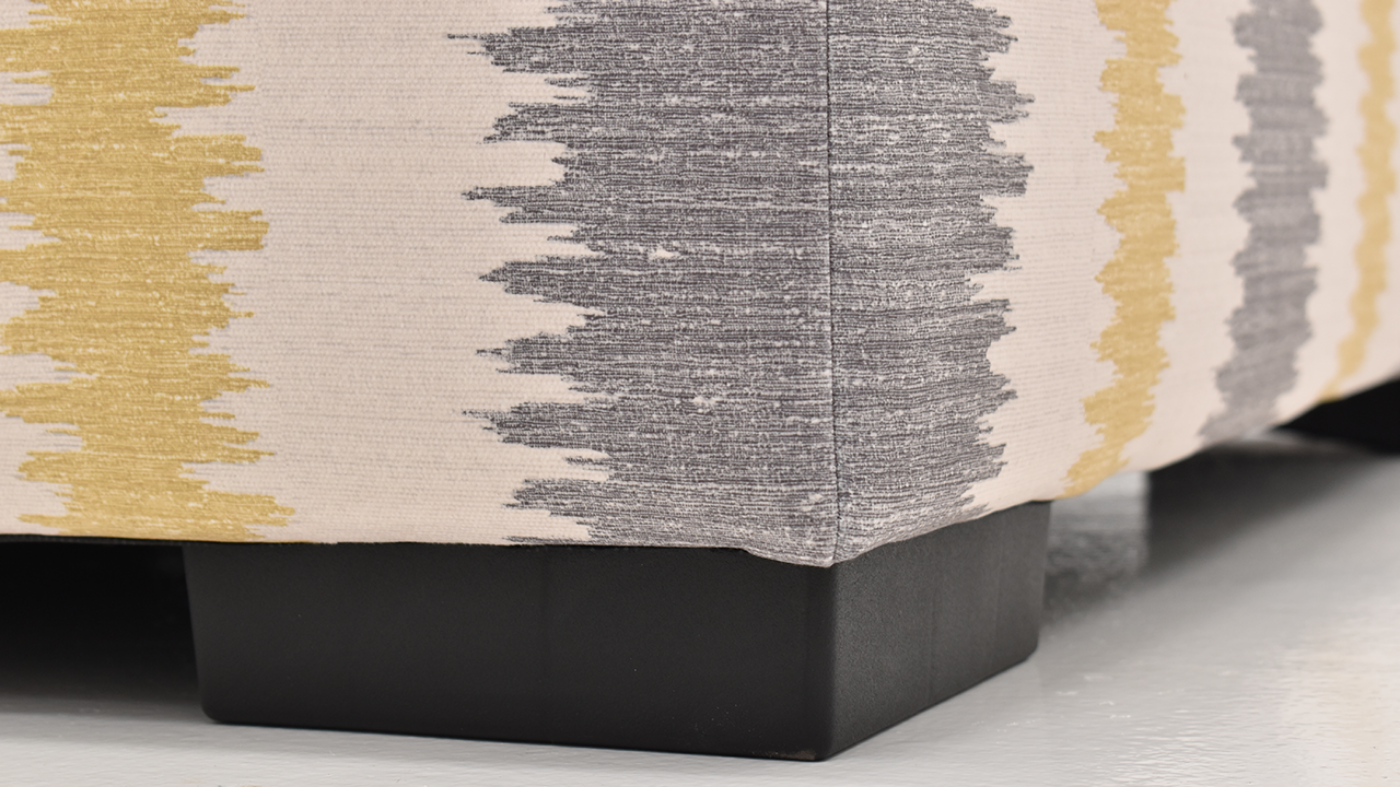 Close Up View of the Stonewash Ottoman in Gray by Albany Industries | Home Furniture Plus Bedding