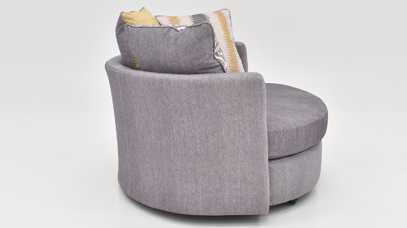 Side View of the Stonewash Swivel Chair in Gray by Albany Industries | Home Furniture Plus Bedding