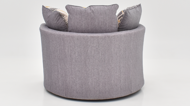 Rear View of the Stonewash Swivel Chair in Gray by Albany Industries | Home Furniture Plus Bedding