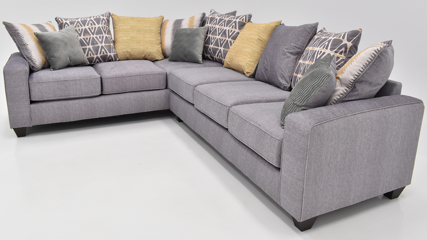 Side View of the Stonewash Sectional Sofa in Gray by Albany Industries | Home Furniture Plus Bedding