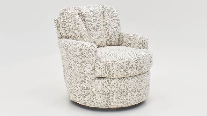 Angled View of the Darwin Swivel Accent Chair in Off White by Chairs America | Home Furniture Plus Bedding