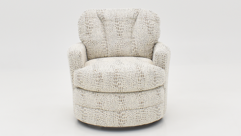 Front Facing  View of the Darwin Swivel Accent Chair in Off White by Chairs America | Home Furniture Plus Bedding