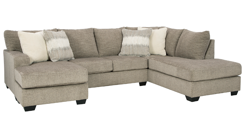 Front View of the Creswell Sectional Sofa in Stone Gray by Ashley Furniture | Home Furniture Plus Bedding