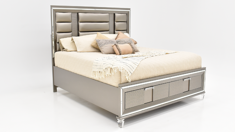 Angled View of the Twenty Nine King Storage Bed in Copper by Elements International | Home Furniture Plus Bedding