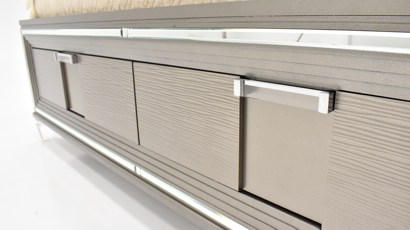 Close Up View of the Twenty Nine King Storage Bed in Copper by Elements International | Home Furniture Plus Bedding