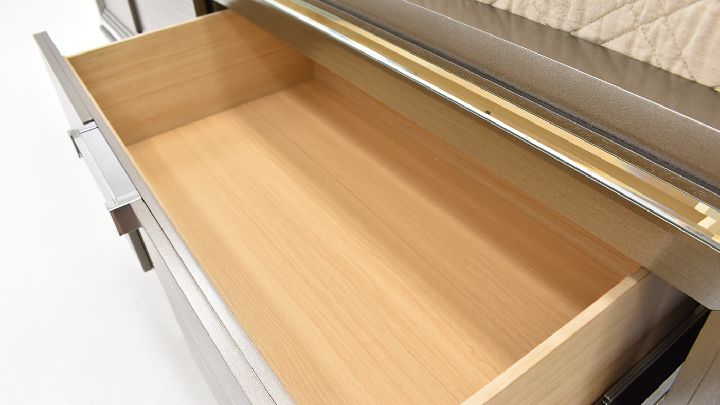 Close Up View of the Twenty Nine King Storage Bed in Copper by Elements International | Home Furniture Plus Bedding
