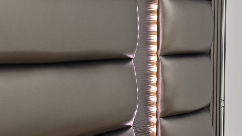 Close Up Lighted View of the Twenty Nine King Storage Bed in Copper by Elements International | Home Furniture Plus Bedding
