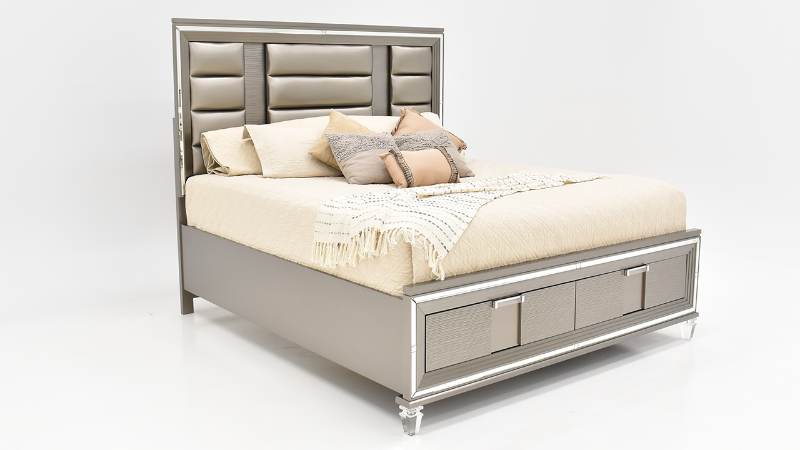 Angled View of the Twenty Nine Queen Storage Bed in Copper by Elements International | Home Furniture Plus Bedding