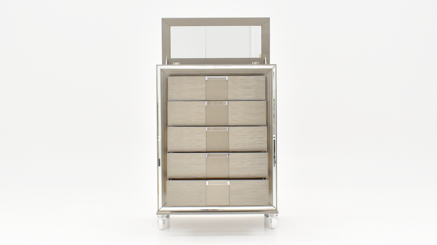 Open View of the Twenty Nine Chest of Drawers in Copper by Elements International | Home Furniture Plus Bedding