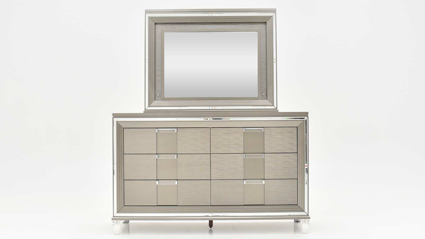 Front Facing View of the Twenty Nine Dresser with Mirror in Copper by Elements International | Home Furniture Plus Bedding