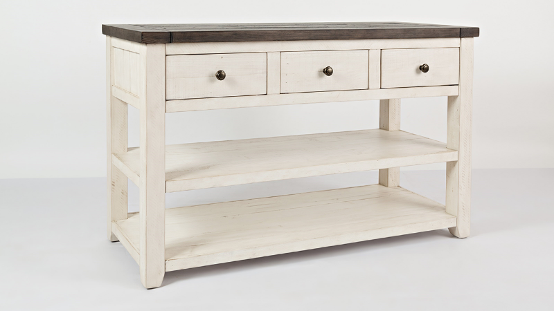 Slightly Angled View of the Madison County Sofa Console by Jofran | Home Furniture Plus Bedding