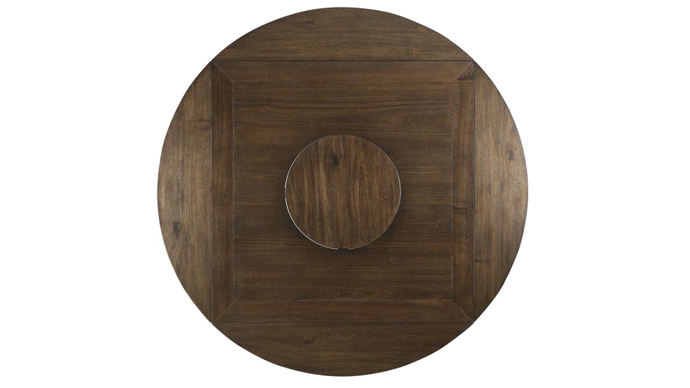 Top Down View of the Joanna Round Table  in White and Brown by Steve Silver | Home Furniture Plus Bedding