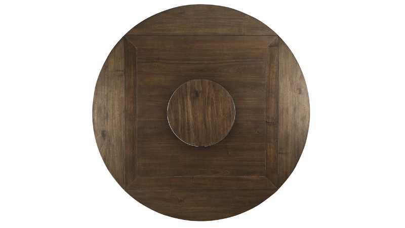 Top Down View of the Joanna Round Table  in White and Brown by Steve Silver | Home Furniture Plus Bedding