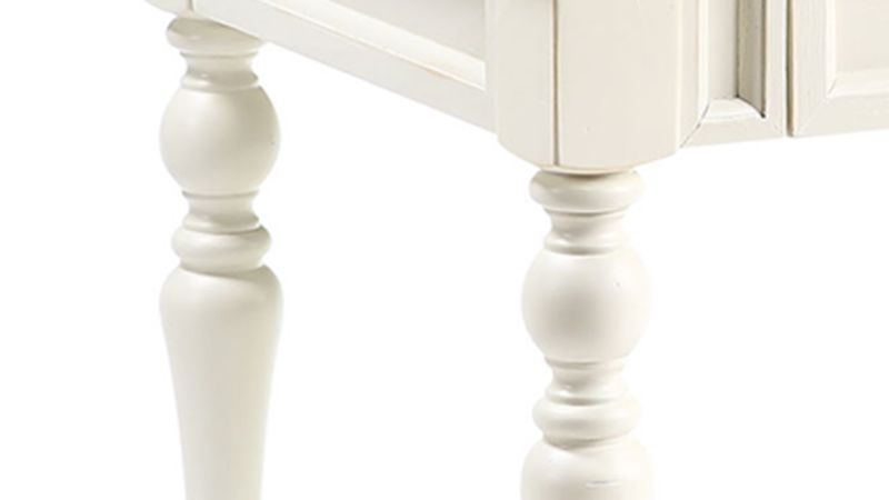 Close Up View of the Joanna End Table in White and Brown by Steve Silver | Home Furniture Plus Bedding
