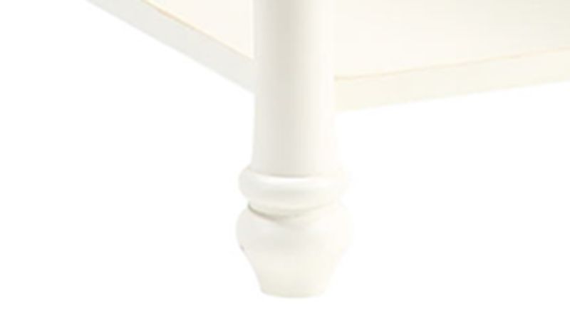 Close Up View of the Joanna End Table in White and Brown by Steve Silver | Home Furniture Plus Bedding