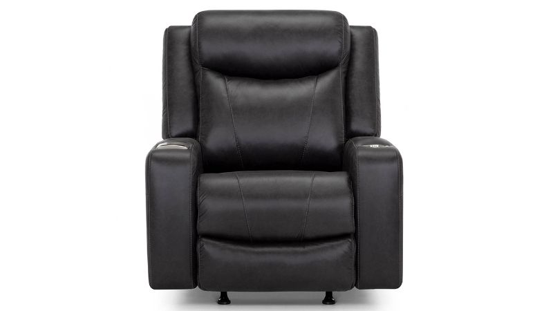 Front Facing View of the Edison POWER Recliner in Dark Gray by Franklin |Home Furniture Plus Bedding