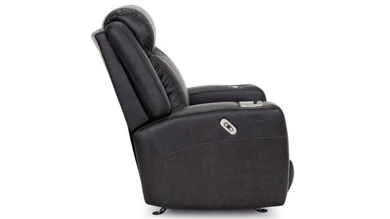 Side View of the Edison POWER Recliner in Dark Gray by Franklin |Home Furniture Plus Bedding