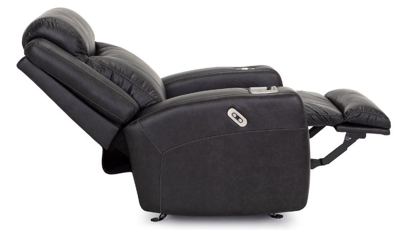 Side View of the Edison POWER Recliner in Dark Gray by Franklin |Home Furniture Plus Bedding