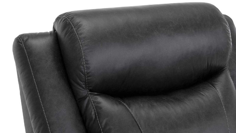 Close Up View of the Edison POWER Recliner in Dark Gray by Franklin |Home Furniture Plus Bedding