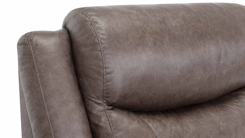 Close Up View of the Edison POWER Recliner in Brown by Franklin |Home Furniture Plus Bedding