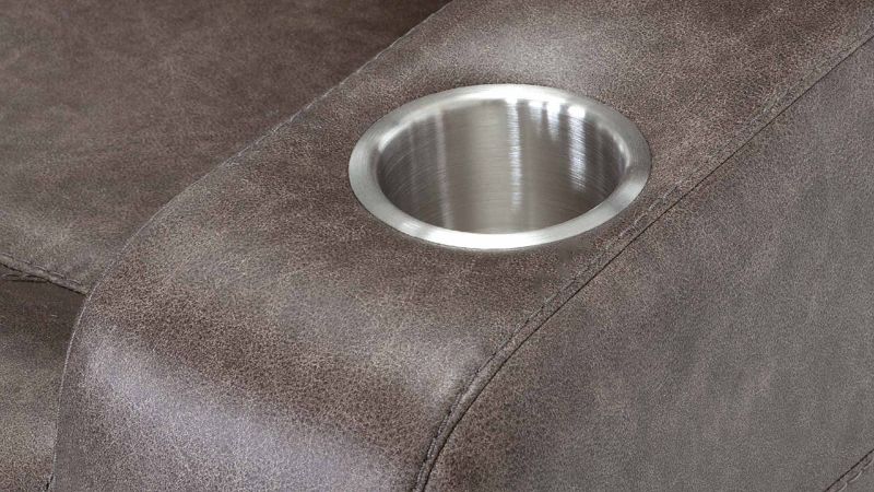 Close Up View of the Edison POWER Recliner in Brown by Franklin |Home Furniture Plus Bedding