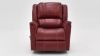 Front Facing  View of the Mercury Swivel Glider Leather Recliner in Merlot Red by HomeStretch | Home Furniture Plus Bedding