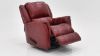 Angled View of the Mercury Swivel Glider Leather Recliner in Merlot Red by HomeStretch | Home Furniture Plus Bedding