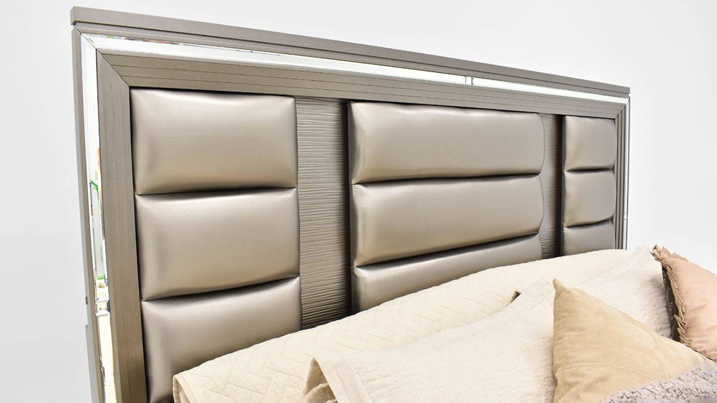 Close Up View of the Twenty Nine King Storage Bed Set in Copper by Elements International | Home Furniture Plus Bedding