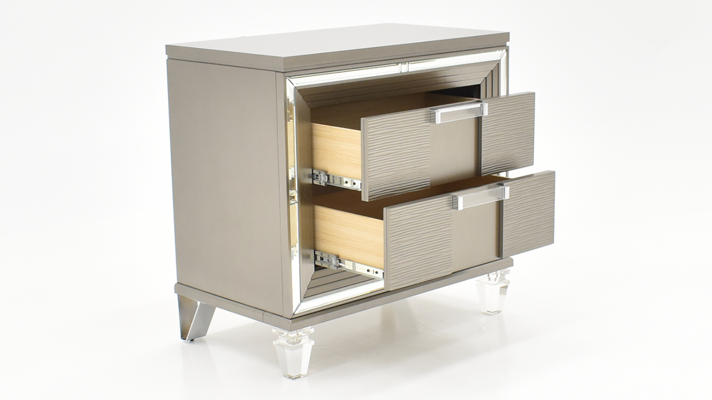Angled Open View of the Twenty Nine King Storage Bed Set in Copper by Elements International | Home Furniture Plus Bedding
