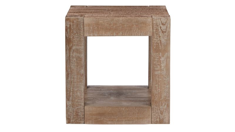 Front Facing View of the Waltleigh Square End Table in Distressed Brown by Ashley Furniture | Home Furniture Plus Bedding