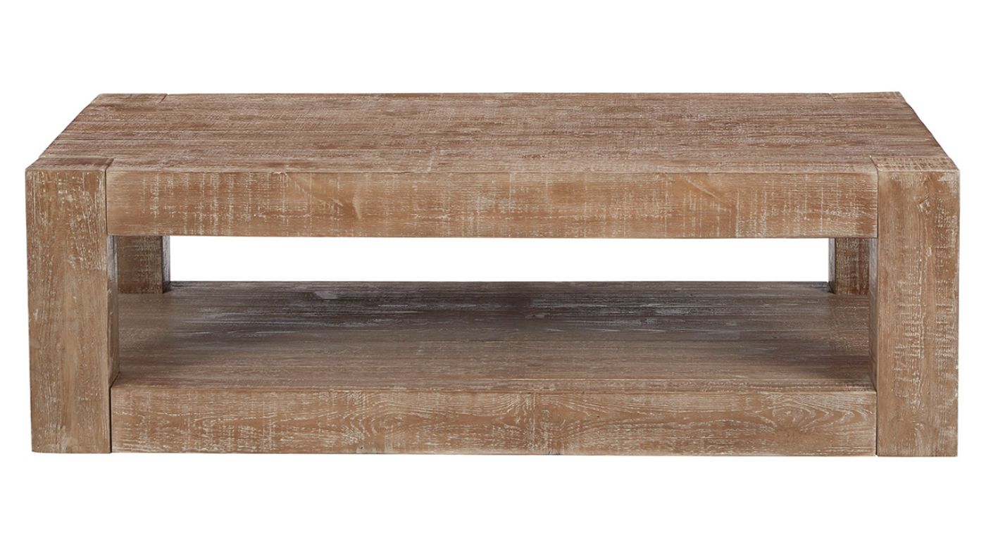 Front Facing View of the Waltleigh Coffee Table in Distressed Brown by Ashley Furniture | Home Furniture Plus Bedding