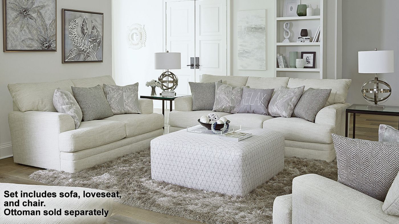 Room View of the Zeller Living Room Set in Off White by Jackson Furniture | Home Furniture Plus Bedding