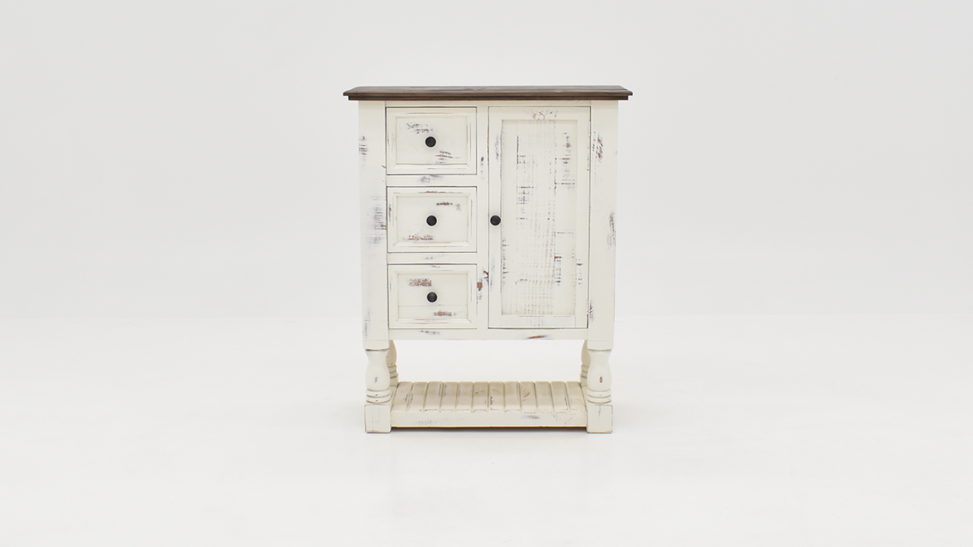 White Martha Chest of Drawers with Cabinet and Shelf, Front Facing | Home Furniture Plus Bedding