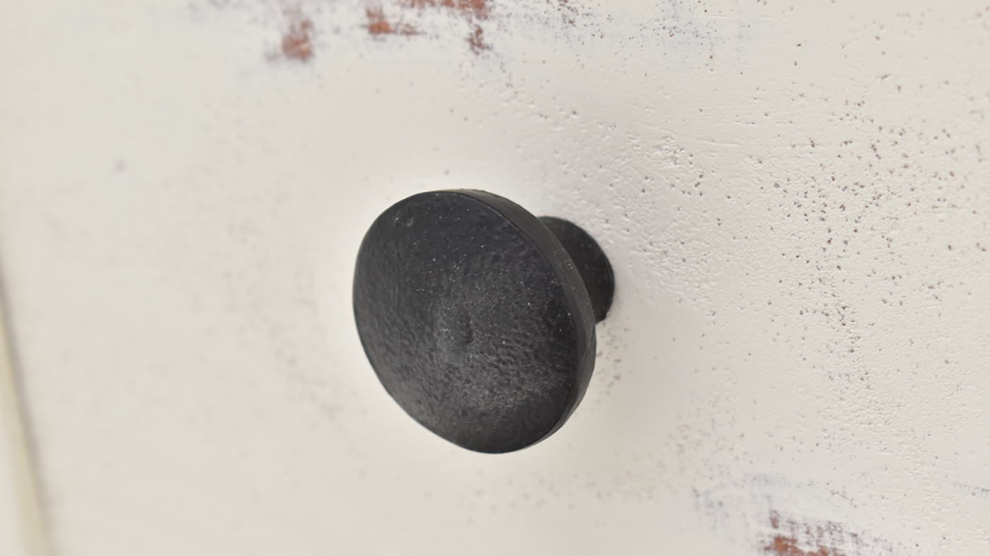 White Martha Chest of Drawers, Close Up of Drawer Knob | Home Furniture Plus Bedding