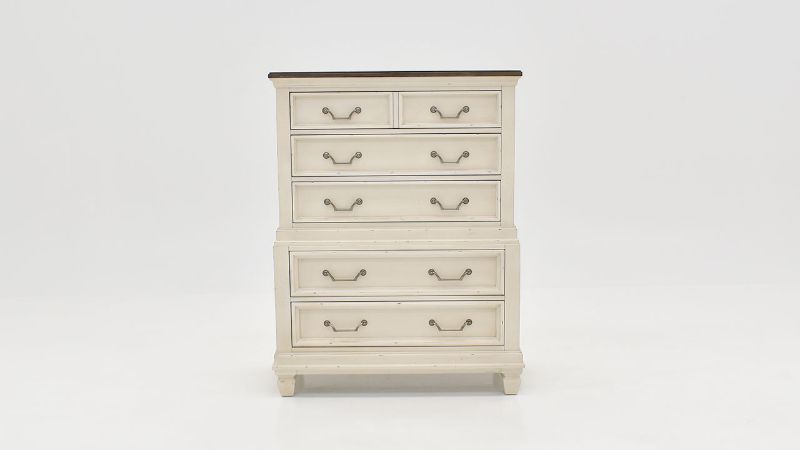 Layla Chest of Drawers with White Finish, Front Facing | Home Furniture Plus Bedding