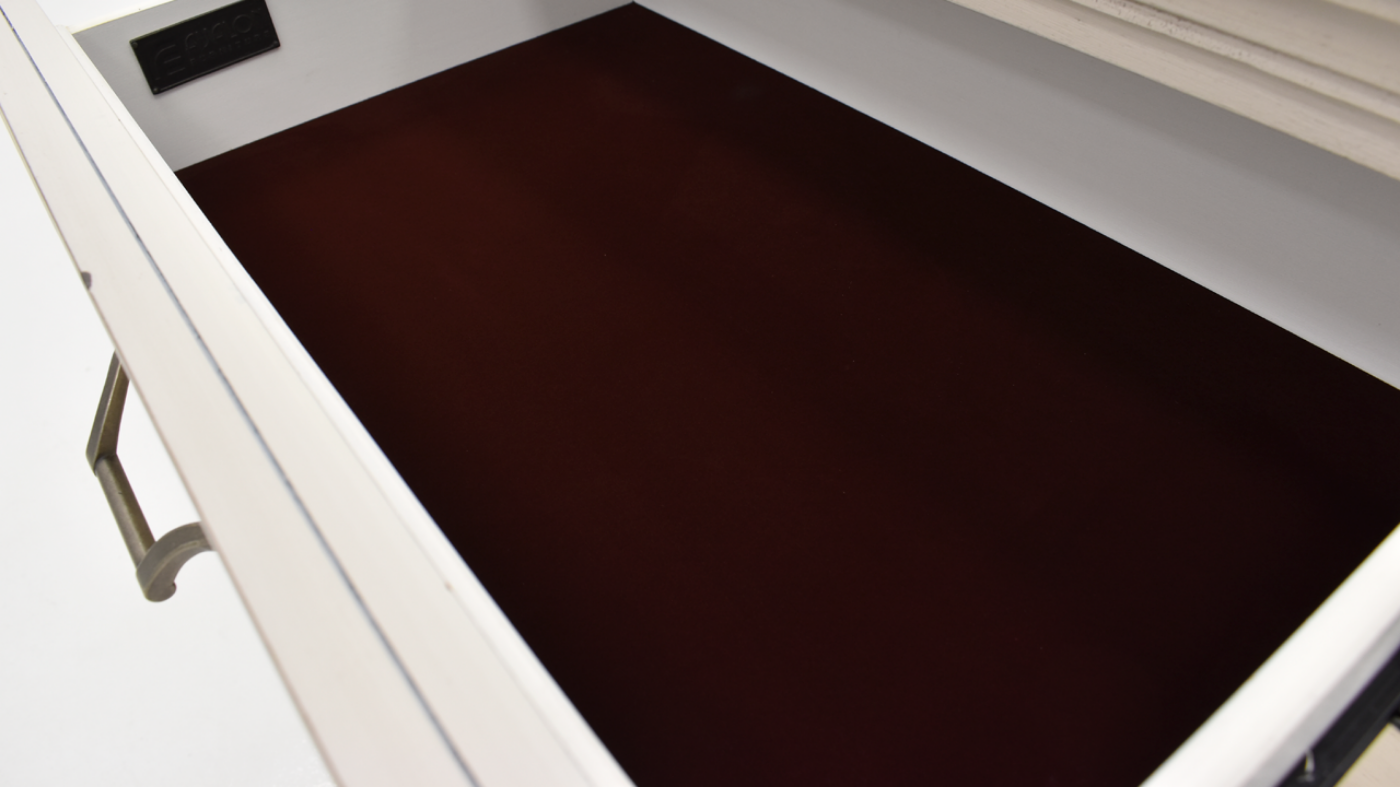 Layla Nightstand, Close Up View of Felt Lined Drawer Interior | Home Furniture Plus Bedding	