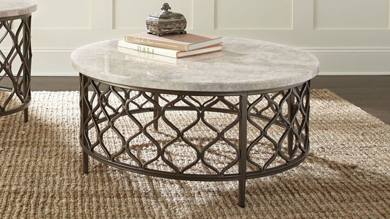 Roland Marble-Top Coffee Table Room Shot | Home Furniture Plus Bedding