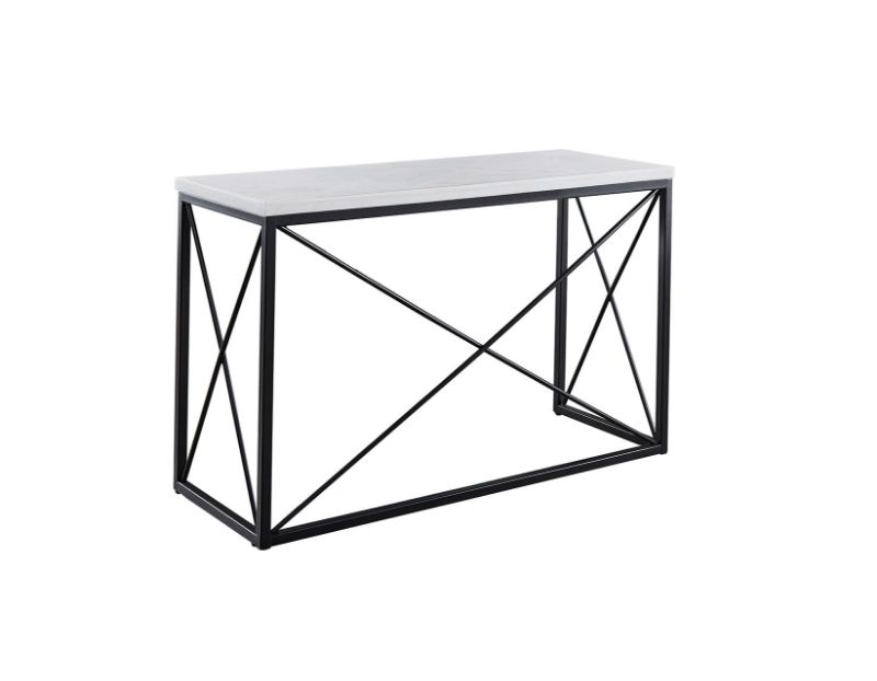 Skyler Sofa Table - White with Black Base | Home Furniture Plus Bedding