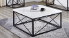 Skyler Coffee Table with White Marble Top and Metal Base, Room Shot | Home Furniture Plus Bedding