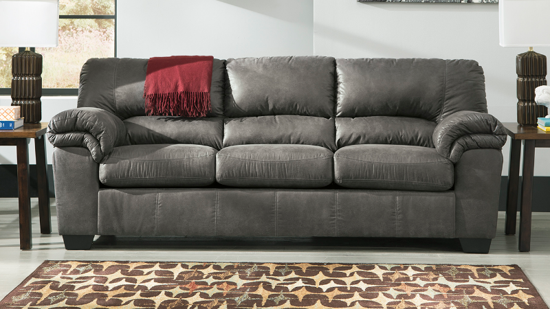 Bladen Slate Gray Sofa by Ashley Furniture, Front Facing Room Shot | Home Furniture Plus Bedding