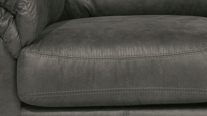 Bladen Slate Gray Loveseat by Ashley Furniture, Close Up Seat Cushions Stitch Details | Home Furniture Plus Bedding	