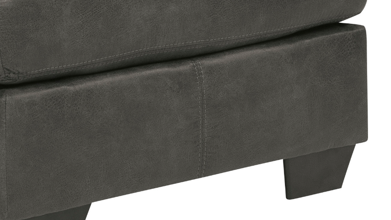 Bladen Slate Gray Ottoman by Ashley Furniture, Close Up of Bottom Corner  | Home Furniture Plus Bedding
