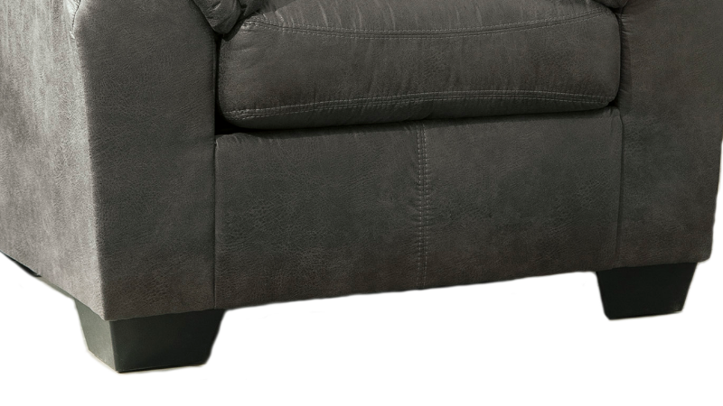 Bladen Slate Gray Living Room Set, Close Up Foot and Front Corner with Design Details | Home Furniture Plus Bedding