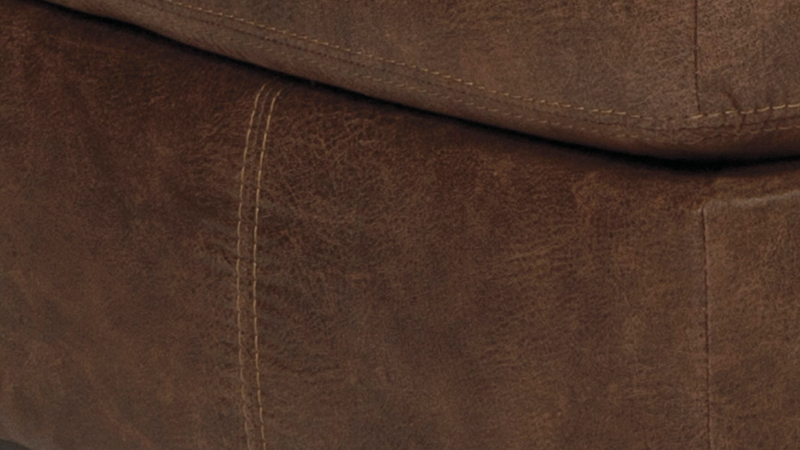 Bladen Coffee Brown Ottoman, Close Up of Accent Stitching Details | Home Furniture Plus Bedding