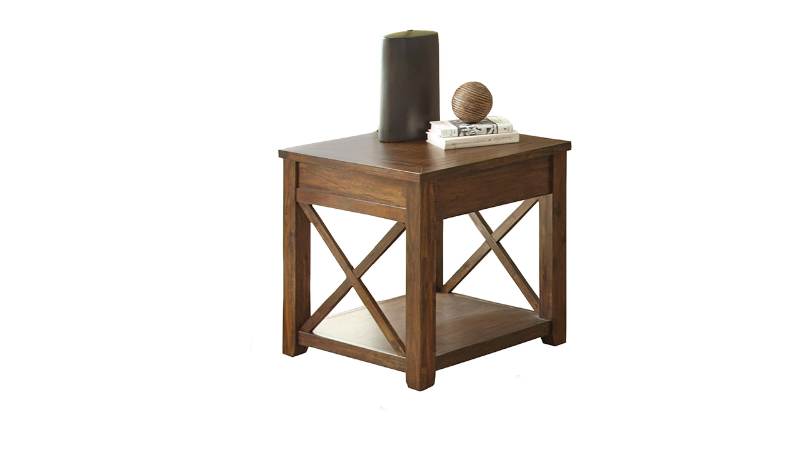 Lenka End Table with Mocha Brown Finish | Home Furniture Plus Bedding	