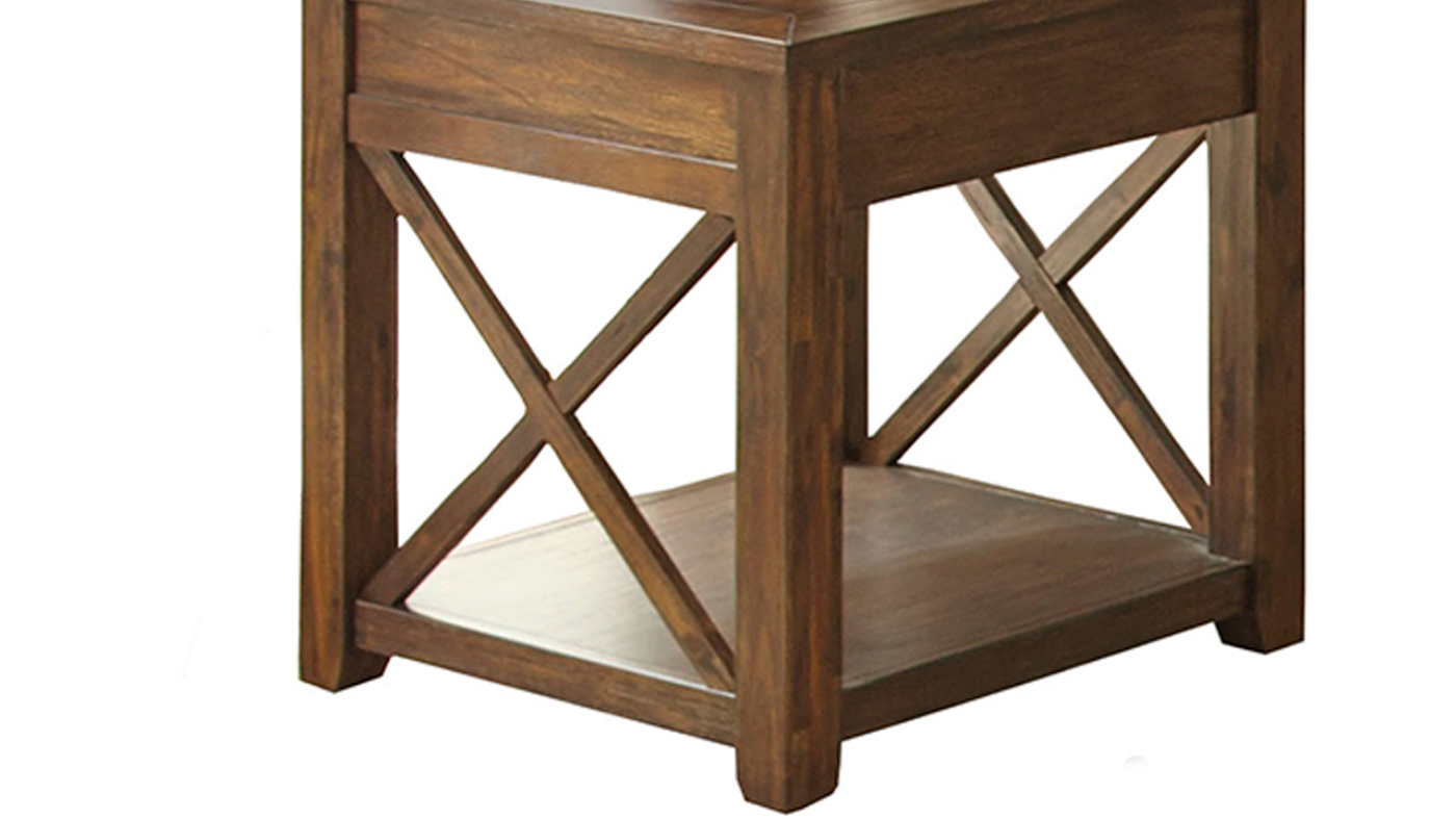 Lenka End Table Side View with Shelf | Home Furniture Plus Bedding	
